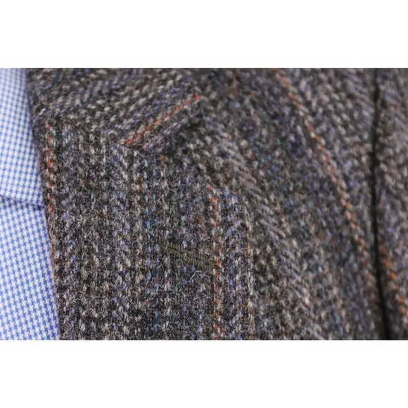 Harris Tweed JG Hook Vintage Blue/Gray Striped Heavy Scottish Wool Blazer 40R - Picture 5 of 9